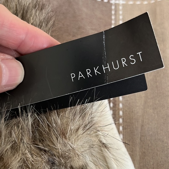 NWT Parkhurst 100% Wool Knit Glove with faux fur trim One Size - Picture 3 of 4